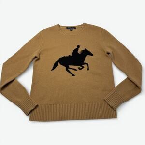 Brooks Brothers Horse Intarsia Sweater Womens Medium Equestrian Italian Yarn